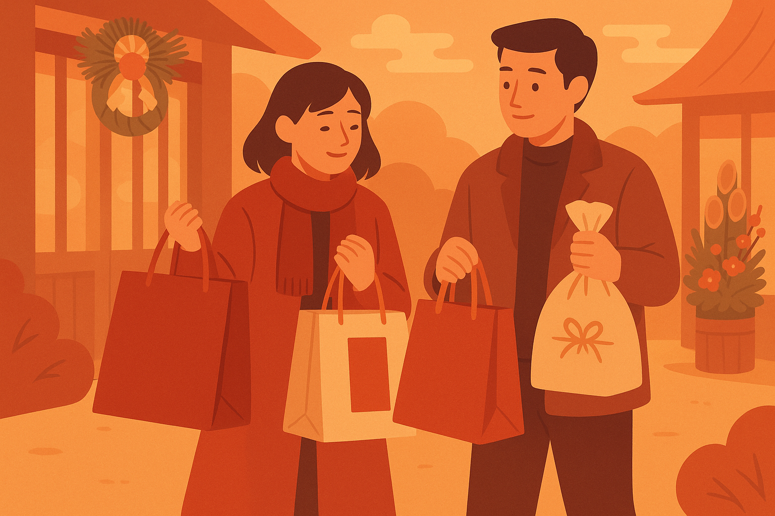 年始の買い物風景