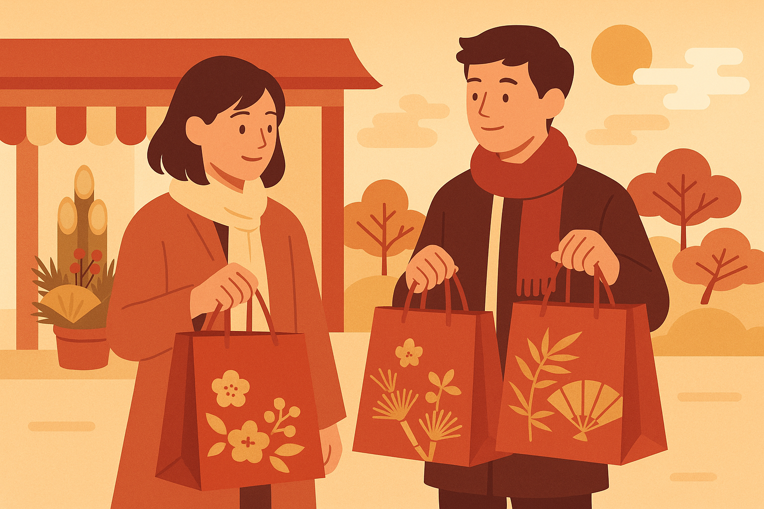 年始の買い物風景
