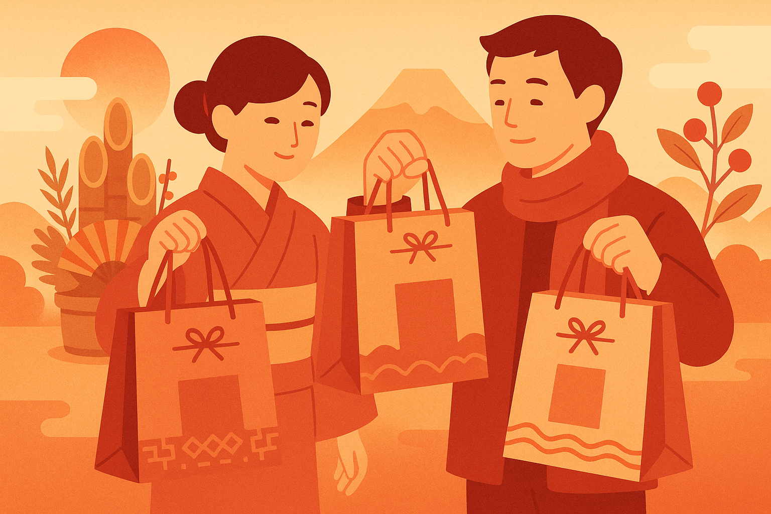 年始の買い物風景